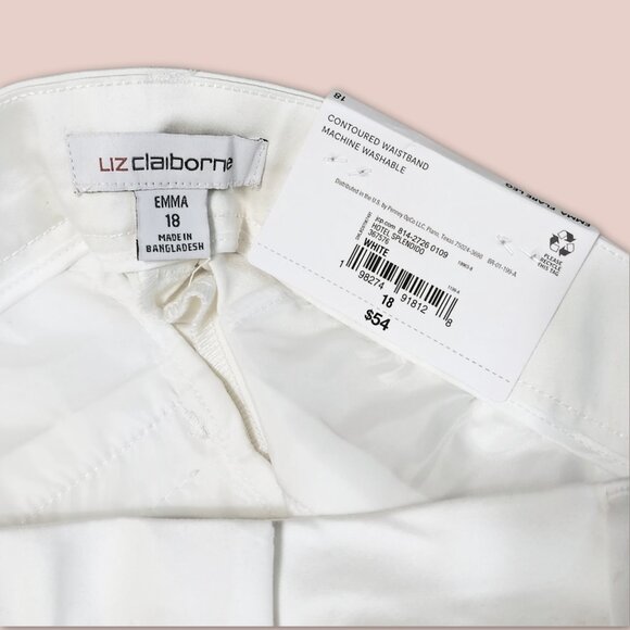 Liz Claiborne Emma Flare Leg Pants White Size 18 NWT - Picture 4 of 6
